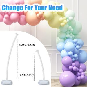 Summer&Kiss Balloon Arch Kit 8.2 ft High & 5 ft DIY Free Bending Shape Half Arch Balloon Stand Irregular Standing Balloon Arch Stand with Base for Party Birthday Graduation Wedding Backdrop Decoration