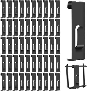 supkiir metal grid wall hooks, 50pcs black l-shaped hooks for picture hanging, display grid wall panel accessories, 10lbs weight capacity, offices, kitchen decoration