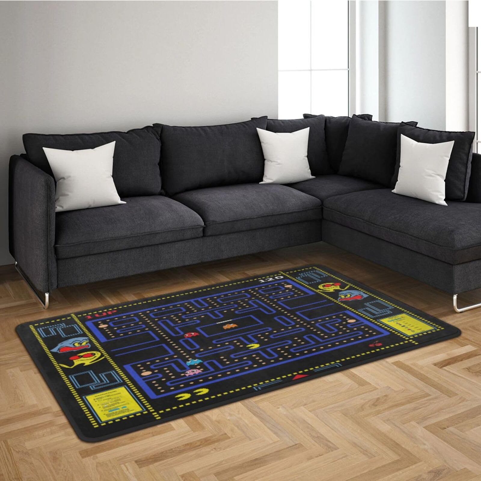 Classic Arcade Games Rug Retro 90s Arcade Theater Style Popular Game Room Area Rug for Living Room Playroom Home Decor Carpet Modern Fun Rug 2' x 3'