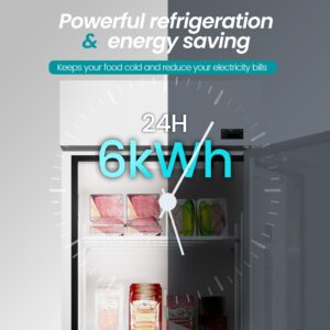 KICHKING 27" W Dynamic Cooling Commercial Refrigerator 23 Cu. Ft OmniSmart Temperature Control 33℉~41℉ Stainless Steel Reach-In Commercial Refrigerator Digital Thermostat LED Lighting 3 Shelves