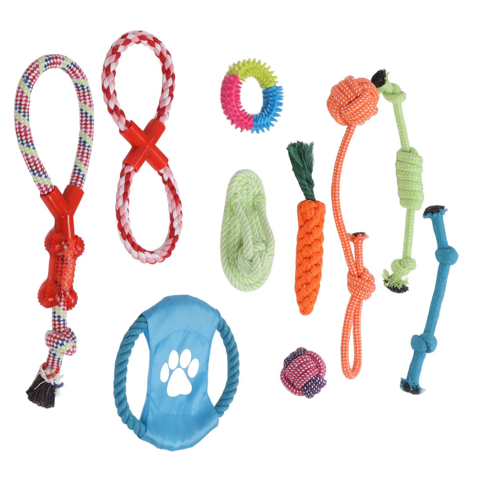 Dental Dog Rope Toys Cleaning Chew Toys Cotton Rope Dog Toy Durable Interactive Dog Tug Toy Puppy Chew Toys Small Teething Pets for Aggressive Chewers