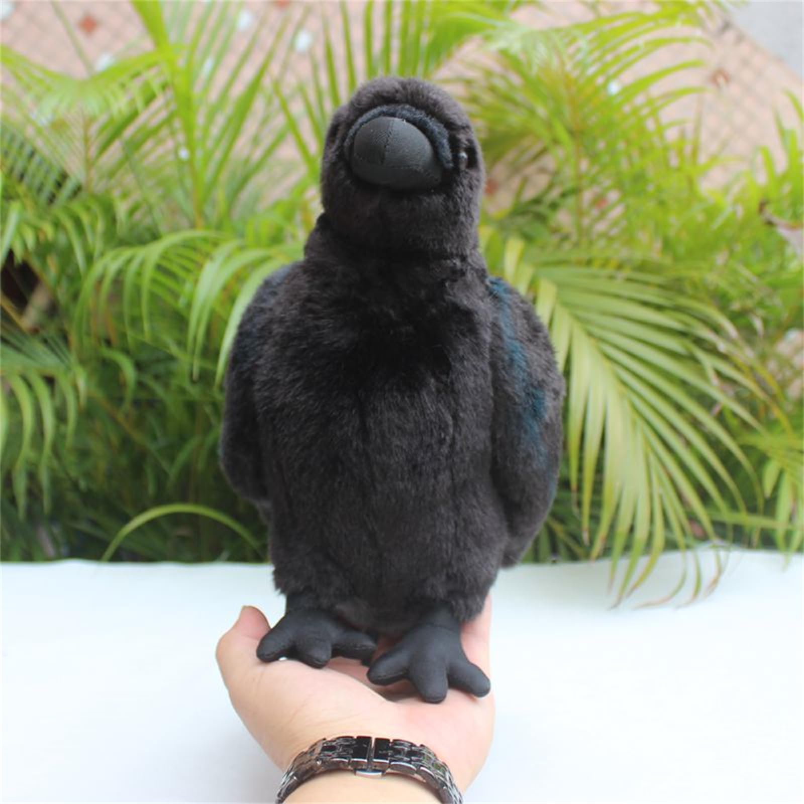 Whrigud Realistic Crow Plush, Cute Black Raven Stuffed Animal Plush Pillow Toys, Soft Little Bird Raven Stuffed Toys Doll for Birthday Kids Gifts Home Decor 9.44''