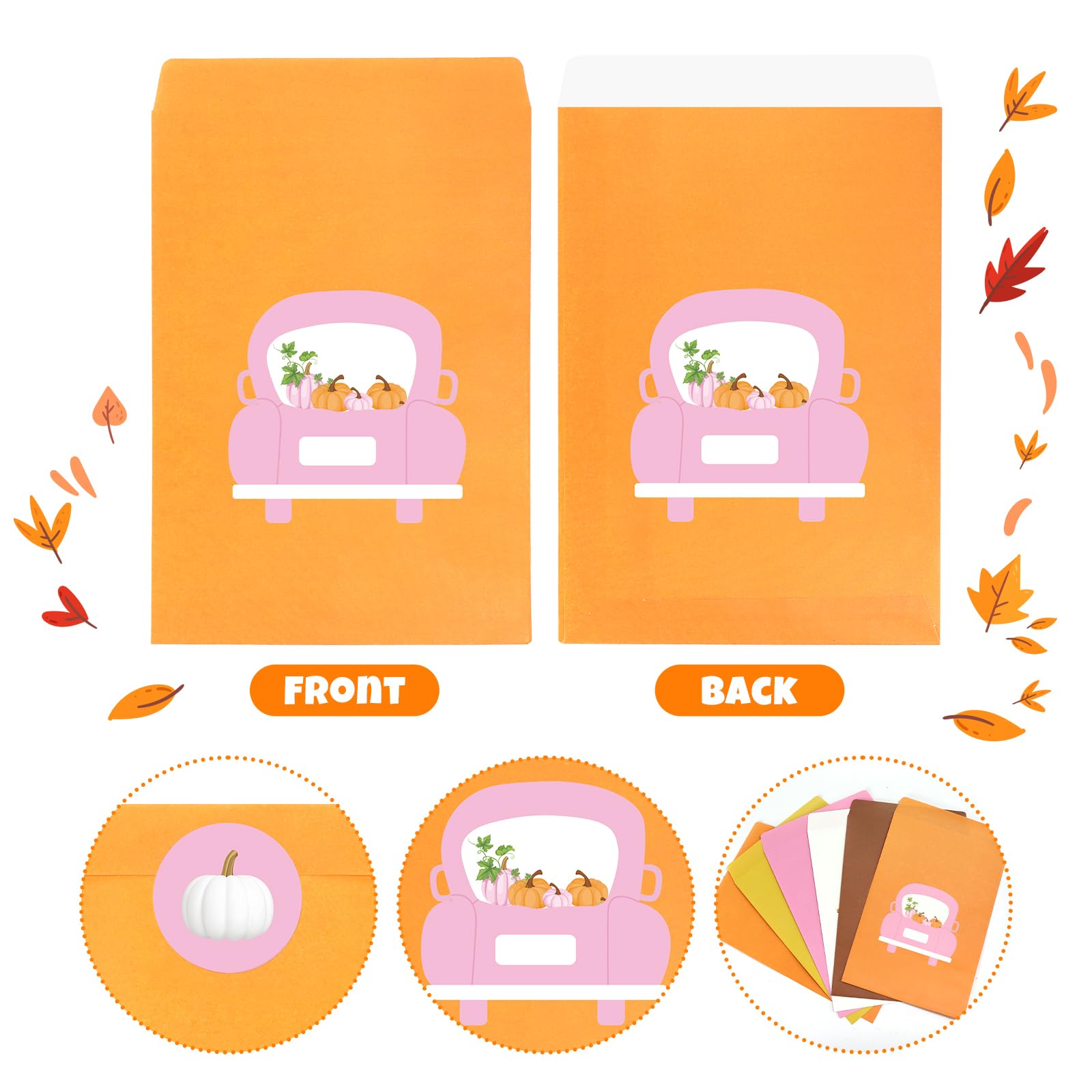 48Pcs Little Pumpkin Party Favor Bags, Pink Pumpkin Candy Bags Halloween Goodie Gift Bags with Stickers for Girl Fall Baby Shower Little Pumpkin Baby Shower Fall Birthday Thanksgiving Party Favor