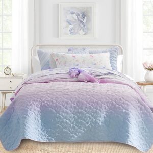 schnauzer home quilt set twin size 2 piece, bailey printed bedding coverlet set, lightweight soft reversible bedspread sets for all season (1 quilt & 1 pillow shams)