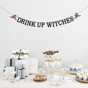 ShuanQ Drink Up Witches Banner - Witch Theme Halloween Party Decoration - Halloween Baby Shower/Bridal Shower/Birthday/Wedding Party Bunting Decor