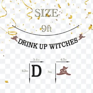 ShuanQ Drink Up Witches Banner - Witch Theme Halloween Party Decoration - Halloween Baby Shower/Bridal Shower/Birthday/Wedding Party Bunting Decor