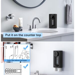 Hoofun Automatic Mouthwash Dispenser for Bathroom,18.26Oz Wall Mounted Mouth Wash Dispenser with Magnetic Cups, 3 Dispensing Level, Smart Mouthwash Dispenser for Kids Adult, Bathroom Accessories Black