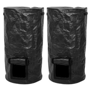 2 pack compost bin bag, reusable garden yard waste bag, 34 gallon organic compost bins bags and compostable kitchen waste degradable, corrosion