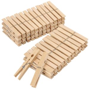 50pcs clothes pins 4 inch wooden clothespins large clothes pin for laundry - heavy duty spring and wood