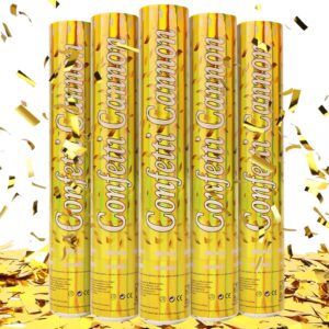 tamodan 5 packs confetti poppers,12 inch confetti cannon,gold party poppers confetti shooters for new year's eve, christmas, birthday,wedding, graduationand any celebrations.