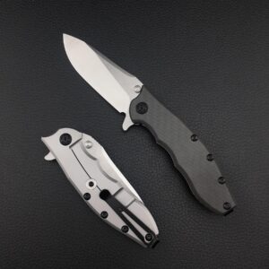 8.3 inch hinderer slicer folding pocket knife 0562cf, 3.5 inch 8cr13mov steel blade, carbon fiber and stainless steel handle, flipper opening, pocketclip, frame lock