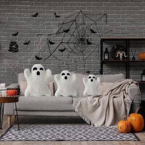 Cute Ghost Pillow, Ghost Shaped Plush Pillow, Halloween Throw Pillows Decorative Spooky Pillows, Halloween Ghost Pillow, Ghost Stuffed Animal for Sofa Bed Couch Holiday Party Children Gift (3PCS)