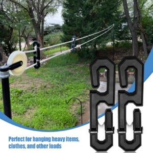 6PCS Plastic Clothesline Separator Spreader Pulley Clothesline Tightener for Long Clothesline and Heavy Loads