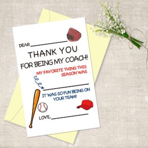 Arsagen Thank You Card for Baseball Coaches, Awesome Appreciation Card for Men or Women, Personalized Baseball Teacher Thank You Card, Thank You for Being My Baseball Coach