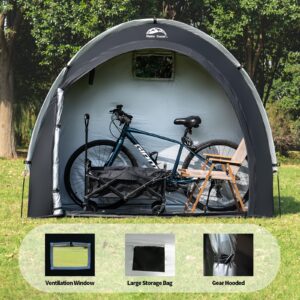 Happy Travel Bike Storage Shed Tent,Outdoor Portable Bicycle Storage Sheds with 210D Oxford Fabric PU4000 Waterproof for 2/3/4/6/8 Bikes,Bike Covers Shelter for Motorcycle,Garden Tools,Toys,Lawn Mower