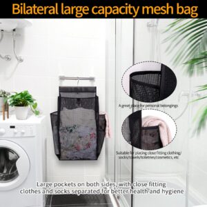 Hanging Collapsible Breathable Mesh Laundry Hamper,Fast Drying Portable Space Saving Storage Bag,Rv Laundry Hamper,Applied to College Dorm Rooms, Gym, Swimming and RV Travel (Black)