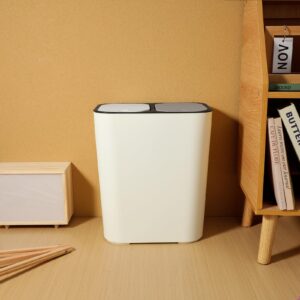 GANAZONO Trash Can Dual Compartment Garbage Can 15L Recycling Bin Double Bin Trash Can with Lid for Kitchen Office Bedroom