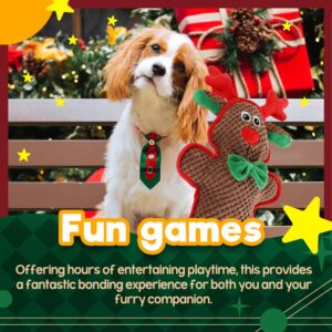 AFP MerryTough Buddy Reindeer - Christmas Dog Toy with Squeaker, Interactive Durable Plush Chew Toy for Small, Middle, Large Dogs, Ideal for Fetch, Teeth Cleaning, and Boredom Reduction