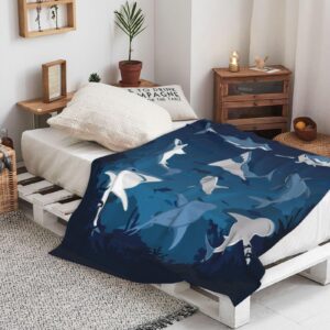 Shark Throw Blanket, 320gsm Kids Blanket Fluffy Cozy Soft Warm Plush Lightweight Decorative Blanket Gifts for Boys Girls Women Men Baby, Blankets Quilt for Bed Sofa Chair Couch (50"x40")