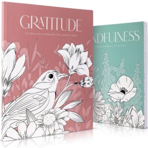 beautiful adult coloring book set of 2 for relaxation - gratitude and mindfulness books with inspirational quotes making it a great gift - perfect stress-relieving books fun to color for women