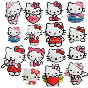 mubal 15pcs cute cartoon kids embroidered patches, sew/iron on repair applique embroidery patches for t-shirt, jackets, jeans, vests,hats, backpacks,bags