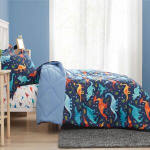 PPOLCA Twin Dinosaur Kids Bedding Set for Boys, 2 Pieces Twin Dinosaur Kids Comforter Sets for Boys, Super Soft Lightweight for All Seasons, Includes 1 Comforter (66"x86") and 1 Pillowcase(20"x26"+2")