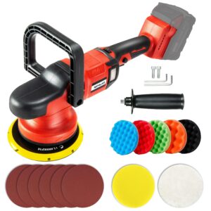 nichilas cordless car polisher, orbital portable polishing waxer machine with brushless motor 6 speeds 750-6800rpm, compatible with milwaukee m18 batteries (no battery)