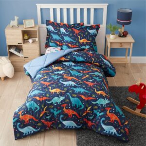 ppolca twin dinosaur kids bedding set for boys, 2 pieces twin dinosaur kids comforter sets for boys, super soft lightweight for all seasons, includes 1 comforter (66"x86") and 1 pillowcase(20"x26"+2")