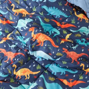 PPOLCA Twin Dinosaur Kids Bedding Set for Boys, 2 Pieces Twin Dinosaur Kids Comforter Sets for Boys, Super Soft Lightweight for All Seasons, Includes 1 Comforter (66"x86") and 1 Pillowcase(20"x26"+2")