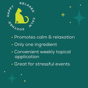 bSerene Valerian Calming Spot On for Cats 3 Applications Convenient Weekly Topical Natural Valerian Extract, Promotes Calmness and Relaxation