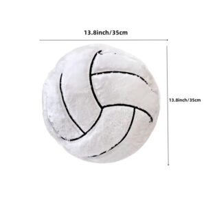 XIZHI 13.8 Inches Football Plush Pillow Toy Soft Stuffed Sports Throw Plush Pillow Cushion Gift for Kids Sofa Bedroom Decoration and Children Birthday (White A)