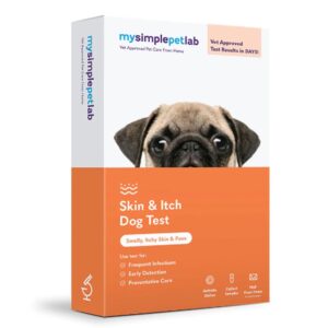 mysimplepetlab dogs itch and skin test kit | fast and accurate detection of yeast and other skin irritaions | mail-in dog itchy skin test used for irritated, itchy, or smelly skin