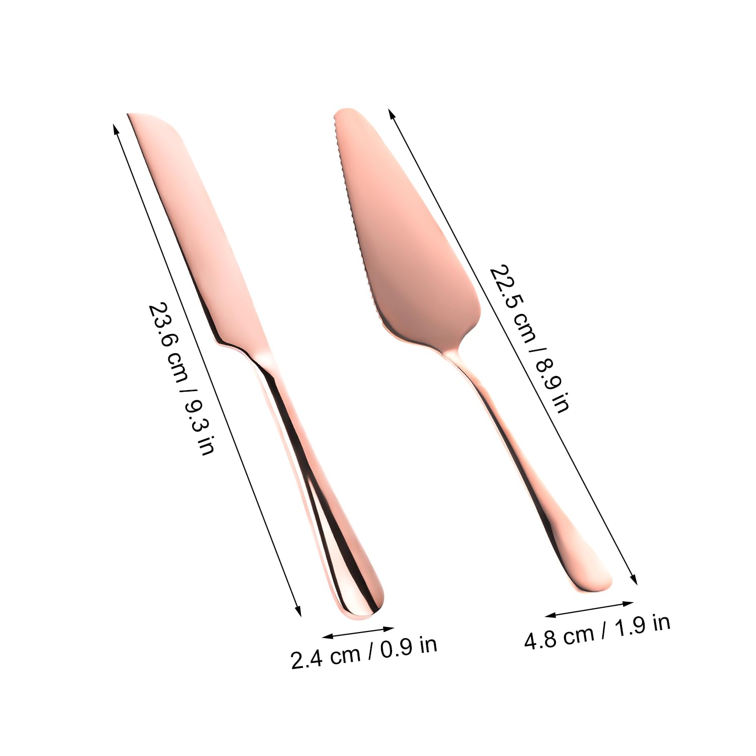 2pcs Wedding Cake Knife Set, Stainless Steel Cake Cutting Set Cake Cutter Set Wedding Cake Knife and Server Set for Party Birthday Celebration (Rose Gold)