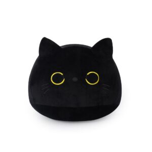 alayger black cat plush pillow 7" black kitten stuffed animals, soft kawaii plushies hugging cat plush toy for kids