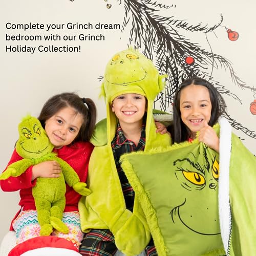 Franco Dr. Seuss The Grinch Holiday & Christmas Bedding Super Soft Plush 20 Inch Cuddle Pillow Buddy, (Officially Licensed Product)