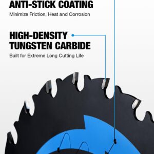 CRALY 5-1/2 Inch 24&36 Teeth Wood Cutting Framing/Fine Finish Circular Saw Blade, 5/8 Inch Arbor, Carbide Tipped, Thin Kerf, Black Ice Coating, for Plywood, MDF, OSB, Laminated, 2-Pack(C052436-2)