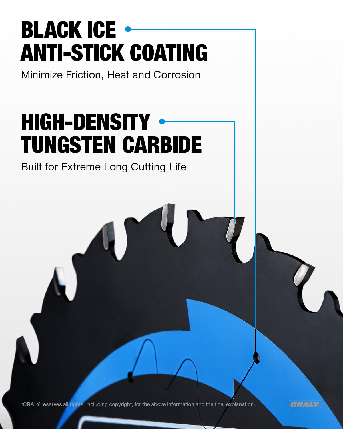 CRALY 5-1/2 Inch 24&36 Teeth Wood Cutting Framing/Fine Finish Circular Saw Blade, 5/8 Inch Arbor, Carbide Tipped, Thin Kerf, Black Ice Coating, for Plywood, MDF, OSB, Laminated, 2-Pack(C052436-2)