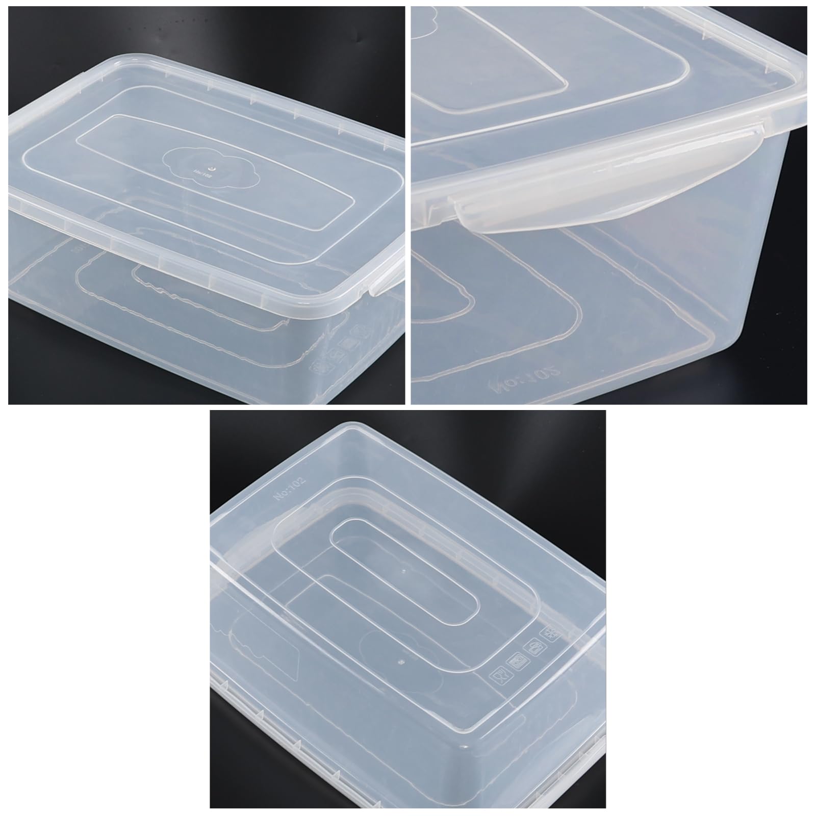 CadineUS 14 Quart Clear Latching Box, Plastic Storage Container Bins with Lids Set of 4