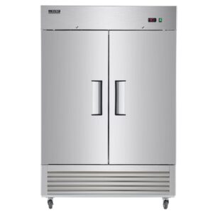 Wilprep Commercial Refrigerator, 54" 2 Solid Door Commercial Fridge with 42 cu. ft. Cap, Reach in Side by Side Refrigerator with Air Cooling Adjustable Shelves for Restaurant Kitchen