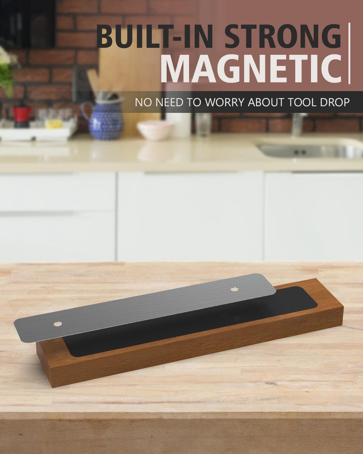 Magnetic Knife Holder 1 Pcs 16In Premium Acacia Wood Magnetic Knife Strip Heavy Duty Magnet Strip for Knives