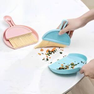 YCSXhandpick 3Pcs Small Brush with Dustpan Combo Sets Broom and Dustpan Set Table Ceaner Gap Cleaning Brushes and Dust Pans Hand Broom