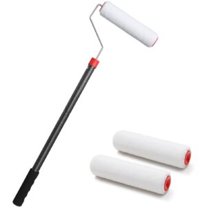 paint roller, 6 ft paint roller kit adjustable paint roller extension poles with brush stainless steel poles splicing rod house mural brush for walls and ceiling