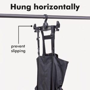 TRANSWARPS Heavy Duty Hanger for Tactical Gear Vest W/ 360°Rotatable Hook | Multipurpose Standard Plastic Hangers for Body Armor,Police,Military Gear,Scuba Diving, Survival Equipment (Black)