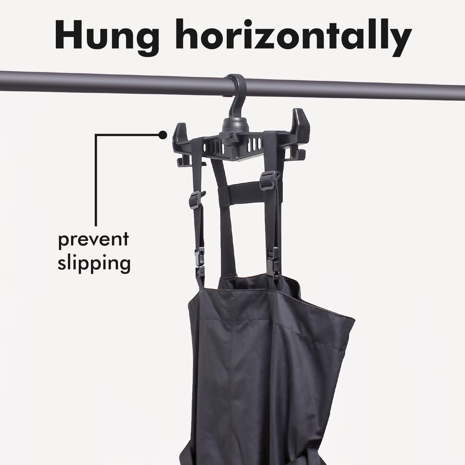 TRANSWARPS Heavy Duty Hanger for Tactical Gear Vest W/ 360°Rotatable Hook | Multipurpose Standard Plastic Hangers for Body Armor,Police,Military Gear,Scuba Diving, Survival Equipment (Black)