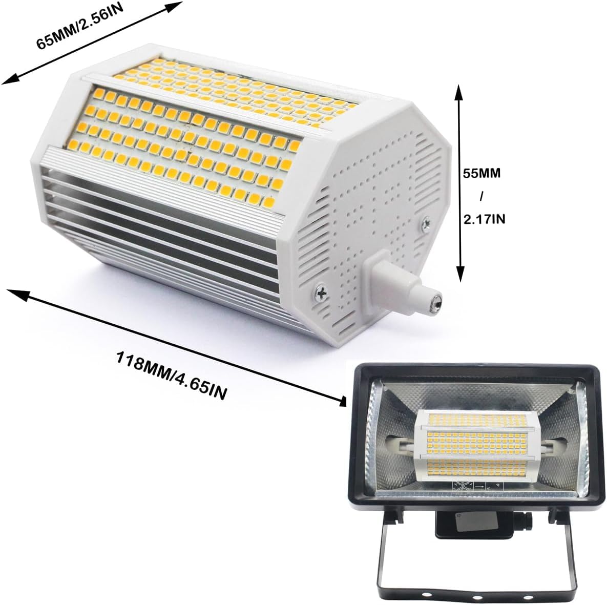 R7S LED Bulb 118MM Dimmable 50W J118 Floodlight 120V Double Ended 500W Halogen Bulbs Replacement for Household Lighting Floodlight (4000K-Daylight White)