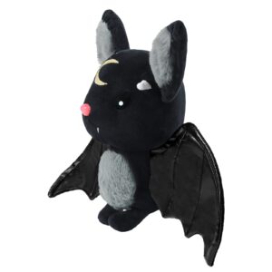 Littleforbig Cute Bat Stuffed Animals Plush Toys Halloween Black Bat Soft Hugging Plushie Pillow Decor Furry Black Bat Dolls