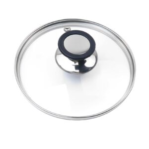 tighall universal round lid for pans 6.5” tempered glass pot lid, with steam vent hole and heat resistant handle replacement frying pan cover cookware