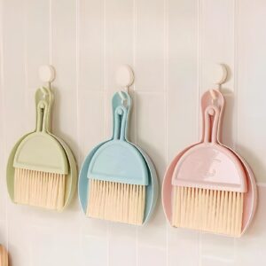 YCSXhandpick 3Pcs Small Brush with Dustpan Combo Sets Broom and Dustpan Set Table Ceaner Gap Cleaning Brushes and Dust Pans Hand Broom