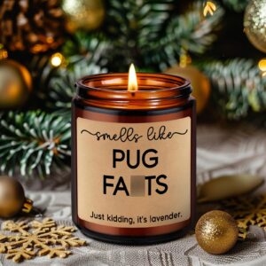 LEADO Scented Candles - Pug Gifts for Women, Men - Pug Mom Gifts, Pug Gifts for Pug Lovers, Pug Owner Gifts - Funny Pug Gifts, Christmas, Birthday Gifts for Dog Lovers, Dog Mom, Dog Dad Gifts