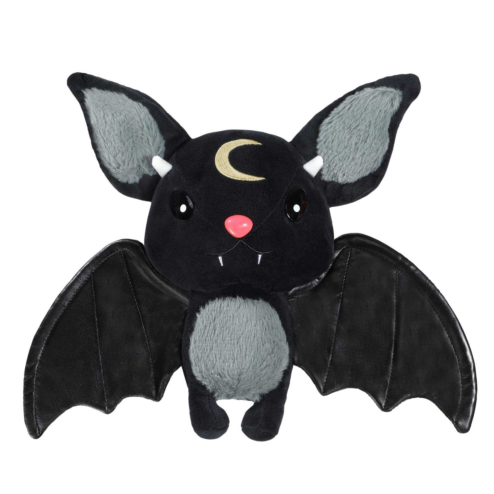 Littleforbig Cute Bat Stuffed Animals Plush Toys Halloween Black Bat Soft Hugging Plushie Pillow Decor Furry Black Bat Dolls